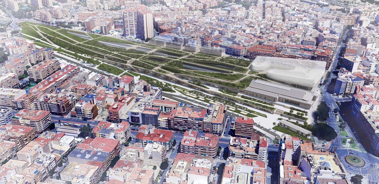 Simulación del proyecto del Parc Central de Alicante.
