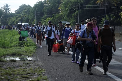 Caravanas de migrantes centroamericanos en Tapachula, Chiapas