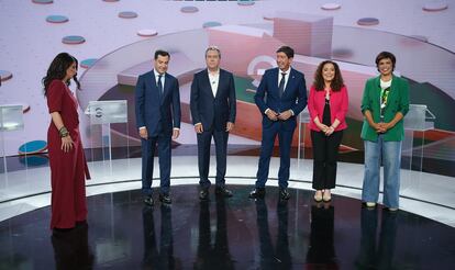 El debate estaba organizado en torno a tres bloques de 30 minutos cada uno, dedicado a políticas sociales (sanidad, educación e igualdad); economía, empleo y política fiscal; y gobernanza (política territorial, financiación autonómica, pactos, desafíos de Andalucía y regeneración).