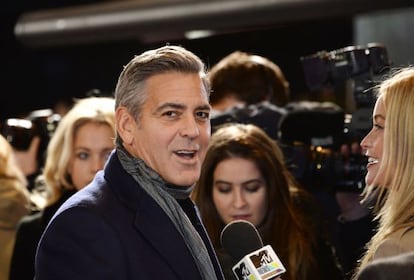 George Clooney, en la presentación de 'Monuments Men', en Londres.