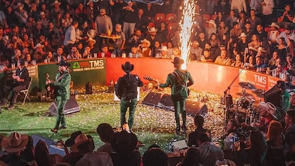 Los Alegres del Barranco durante una presentación en Tecomán, en el Estado de Colima, el 29 de marzo de 2025.