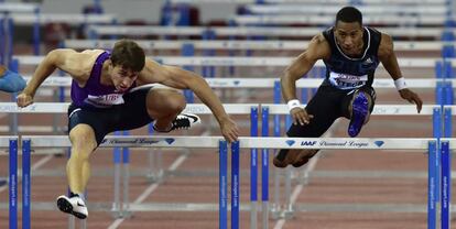 Shubenkov, izquierda, compite con Orlando Ortega en una prueba de la Diamond League de 2015, en Z&uacute;rich.