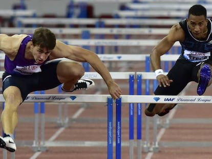 Shubenkov, izquierda, compite con Orlando Ortega en una prueba de la Diamond League de 2015, en Z&uacute;rich.