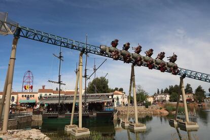Port Aventura en la seva primera jornada de reobertura, aquest dissabte.