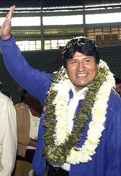 Evo Morales, el martes, en el congreso de cocaleros en Cochamba.