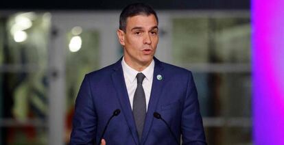  Pedro Sanchez en una conferencia de prensa