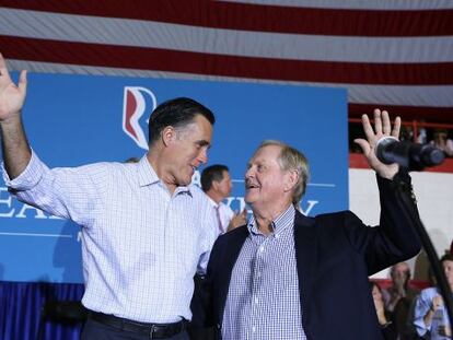 Romney, con Jack Nicklaus, en Westerville, Ohio.