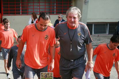 El técnico D'Alessandro, antes de un entrenamiento de esta semana.