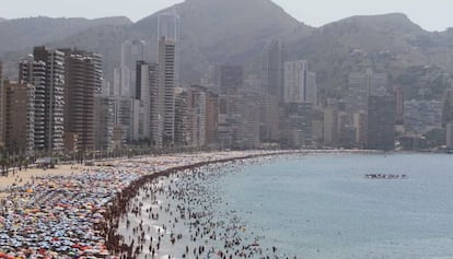 Playa de Levante de Benidorm en una foto de archivo.