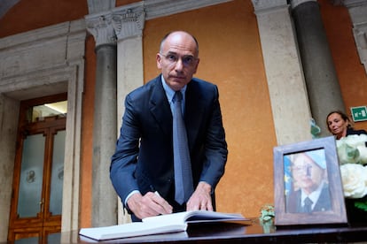 Enrico Letta, durante un homenaje al expresidente italiano Giorgio Napolitano en septiembre en Roma