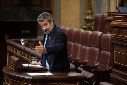 El diputado del PP Jaime de Olano durante el debate en el Congreso de los Diputados este martes.