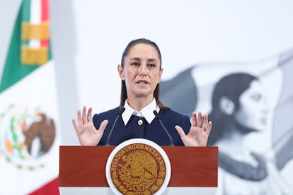Claudia Sheinbaum en el Palacio Nacional, en Ciudad de México, el 15 de julio.