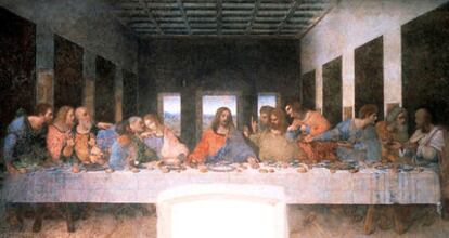 Detalle del cuadro 'La última cena' pintado por Leonardo Da Vinci