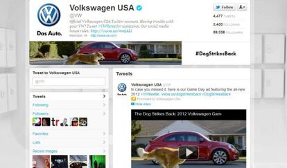 Página de Volkswagen en Twitter