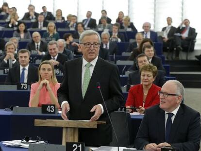 Juncker presenta su programa en la Euroc&aacute;mara, en octubre. 