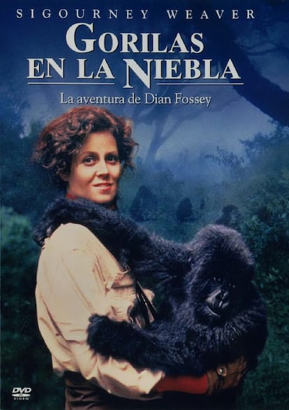 El cartel de ‘Gorilas en la Niebla’ con Sigourney Weaver.