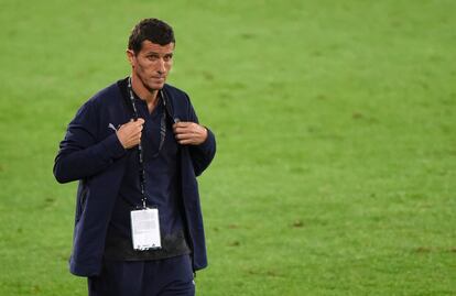 Javi Gracia, en el estadio de Balaídos el pasado 19 de septiembre en el Celta-Valencia.