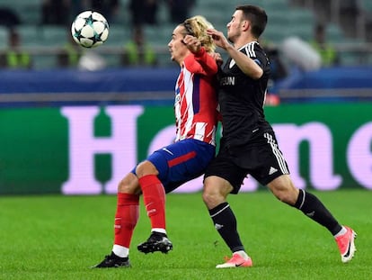 Griezmann en acción durante el partido ante el Qarabag.