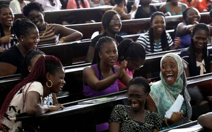 Estudiantes en la Universidad de Ghana, en Accra.