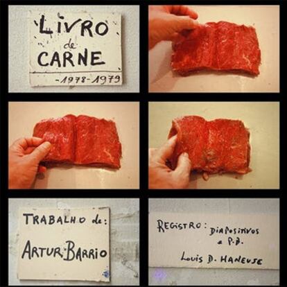 <i>Livro de carne<i> (1978-1979) became one of Artur Barrio's most famous works. una de las piezas más famosas de Artur Barrio.</i></i>