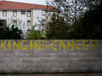 Una pintada contra el fracking en Cantabria.