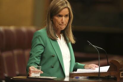 Ana Mato, esta mañana en la sesión de control al Gobierno en el Congreso.