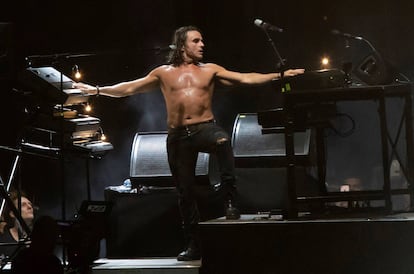 El músico español Nacho Cano durante el concierto del festival Sonorama Ribera, el 10 de agosto.