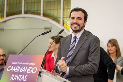 Alberto Garzón, coordinador general de IU, formación que espulsó al Partido Feminista por las posiciones de Lidia Falcón, su líder, sobre las personas transgénero.