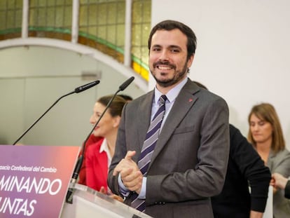 Alberto Garzón, coordinador general de IU, formación que espulsó al Partido Feminista por las posiciones de Lidia Falcón, su líder, sobre las personas transgénero.