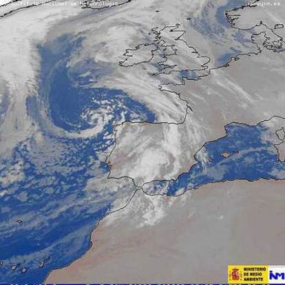 Imagen de la Península tomada por el satélite Meteosat para el Instituto Nacional de Meteorología.