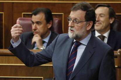 El president de l'Executiu, Mariano Rajoy, aquest dimecres en el Congrés.