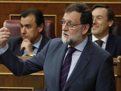 El president de l'Executiu, Mariano Rajoy, aquest dimecres en el Congrés.