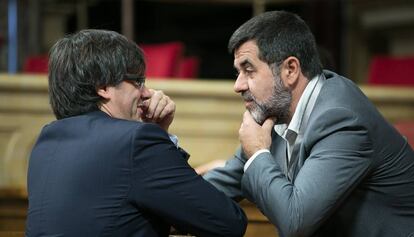 Carles Puigdemont y Jordi Sànchez, en una imagen de archivo.