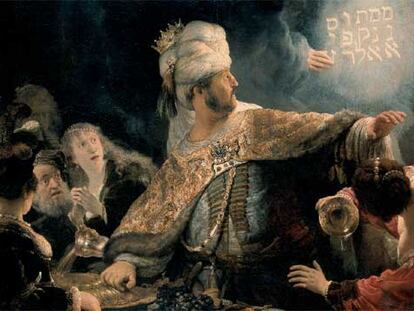 <i>El festín de Baltasar</i> (1635), de Rembrandt, procedente de la National Gallery, en el Museo Van Gogh de Amsterdam.