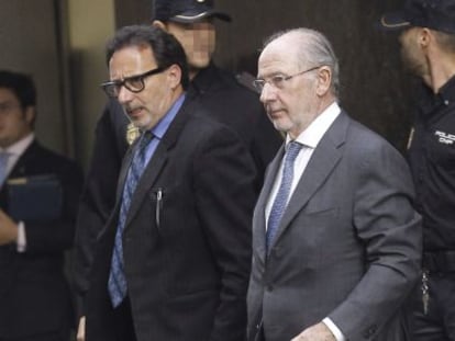 Rodrigo Rato, després de declarar el 16 d'octubre davant el jutge per les targetes opaques.