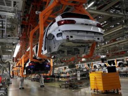 Línea de producción de Audi en México.