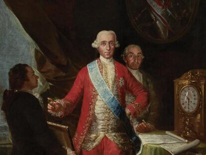 Retrato que pintó Goya de José Moñino y Redondo, primer conde de Floridablanca, uno de los directores del Banco San Carlos.