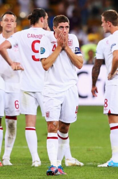 Gerrard, tras ser eliminado por Italia.