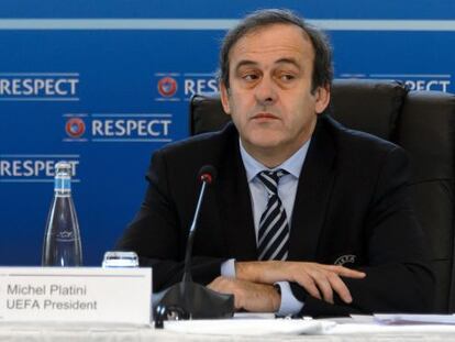 Platini, el jueves, durante la reunión del Comité Ejecutivo de la UEFA