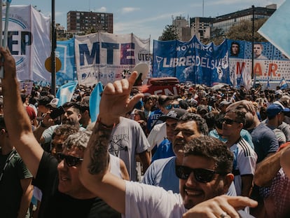 A demonstration against the Milei government, in Buenos Aires (Argentina), in a file image.