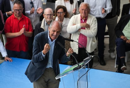 El expresidente de la Generalitat Valenciana Francisco Camps, durante el acto de este sábado en el edificio Veles e Vents de Valencia.