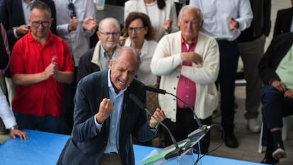 El expresidente de la Generalitat Valenciana Francisco Camps, durante el acto de este sábado en el edificio Veles e Vents de Valencia.