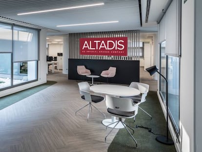 Interior de las oficinas de Altadis en Madrid. 