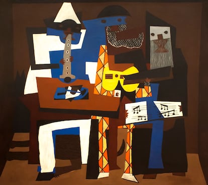 'Los tres músicos', 1921, óleo de Pablo Picasso.