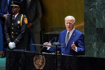 El presidente de Estados Unidos, Joe Biden, se dirige a la Asamblea General de la ONU, el 19 de septiembre en Nueva York.