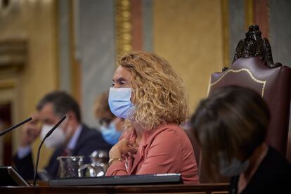 La presidenta del Congreso, Meritxell Batet, en una sesión plenaria en el Congreso de los Diputados, el pasado 19 de octubre, en Madrid, (España).