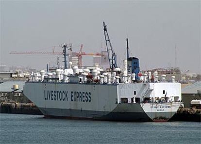 El carguero &#39;Cormo Express&#39; atracado en Kuwait.