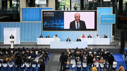 El consejero delegado de Endesa, José Bogas, durante la junta general de accionistas de la compañía el pasado abril.