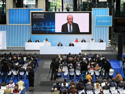 El consejero delegado de Endesa, José Bogas, durante la junta general de accionistas de la compañía el pasado abril.