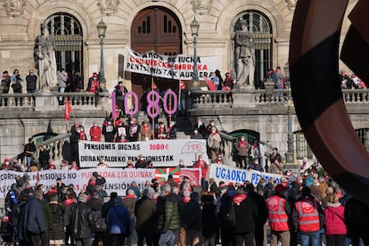 Manifestación en defensa de las pensiones en Bilbao el pasado 15 de enero.